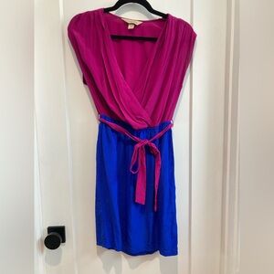 🩷💙 Presley Skye 100% silk color block dress